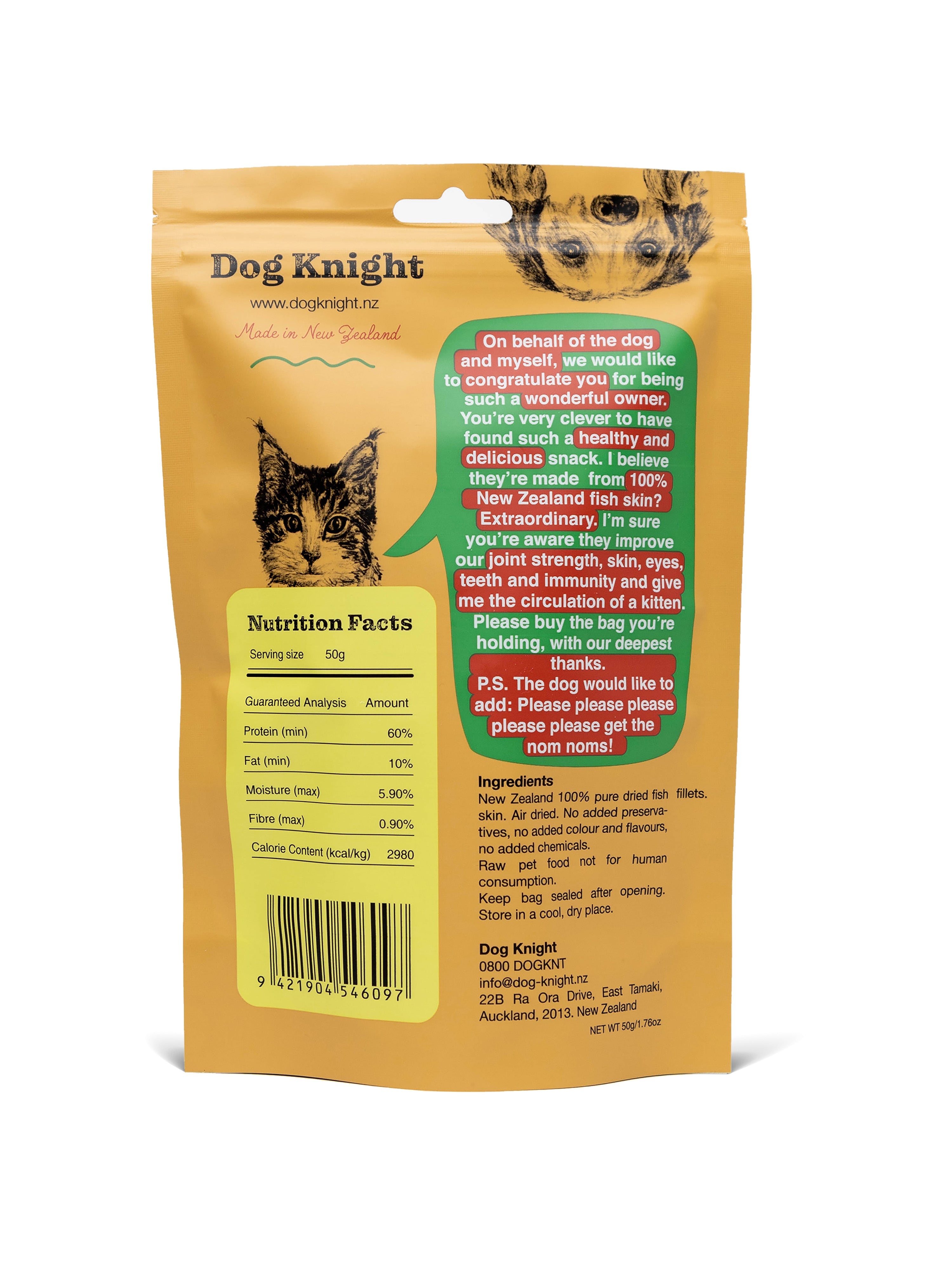 Dog Knight Air Dried NZ Deep-Water Fish Skin 50g